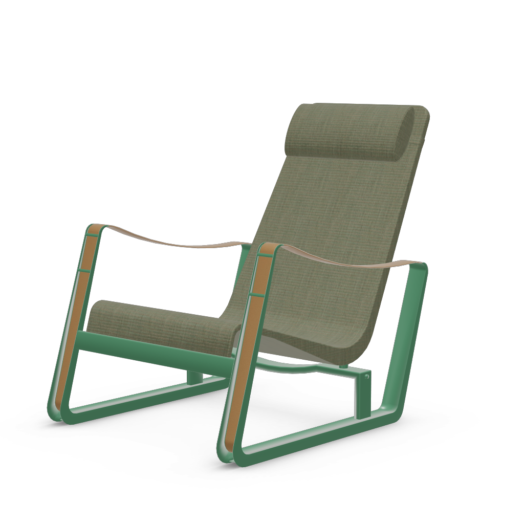 Cite Lounge Chair (Prouve Ble Vert powder-coated (smooth)) by Vitra