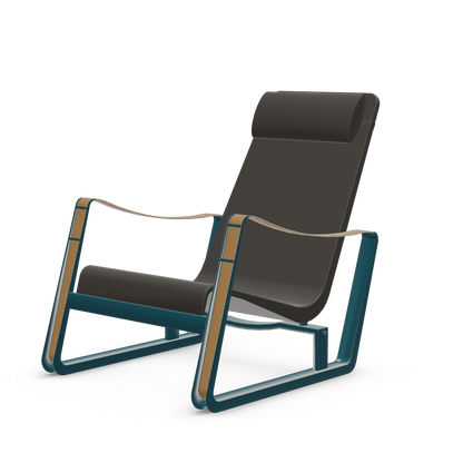 Cite Lounge Chair (Prouve Bleu Dynastie powder-coated (smooth)) by Vitra