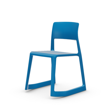 Tip Ton solid plastic chair with a forward-tilt by Vitra #glacier blue