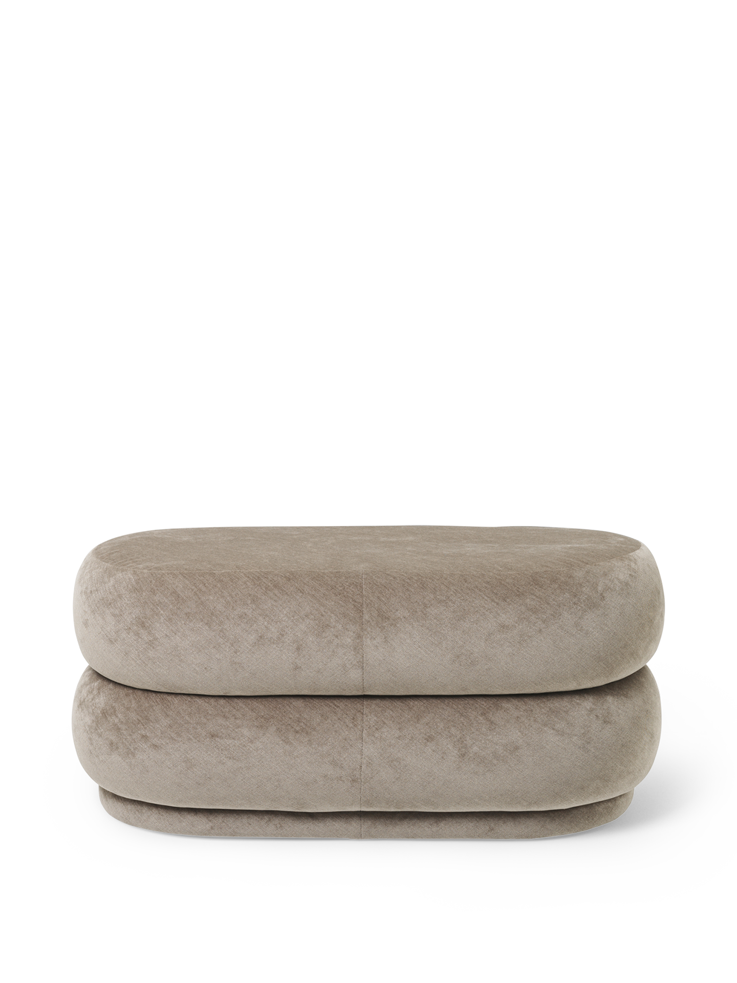 Pouf Oval Faded Velvet - Beige by Ferm Living