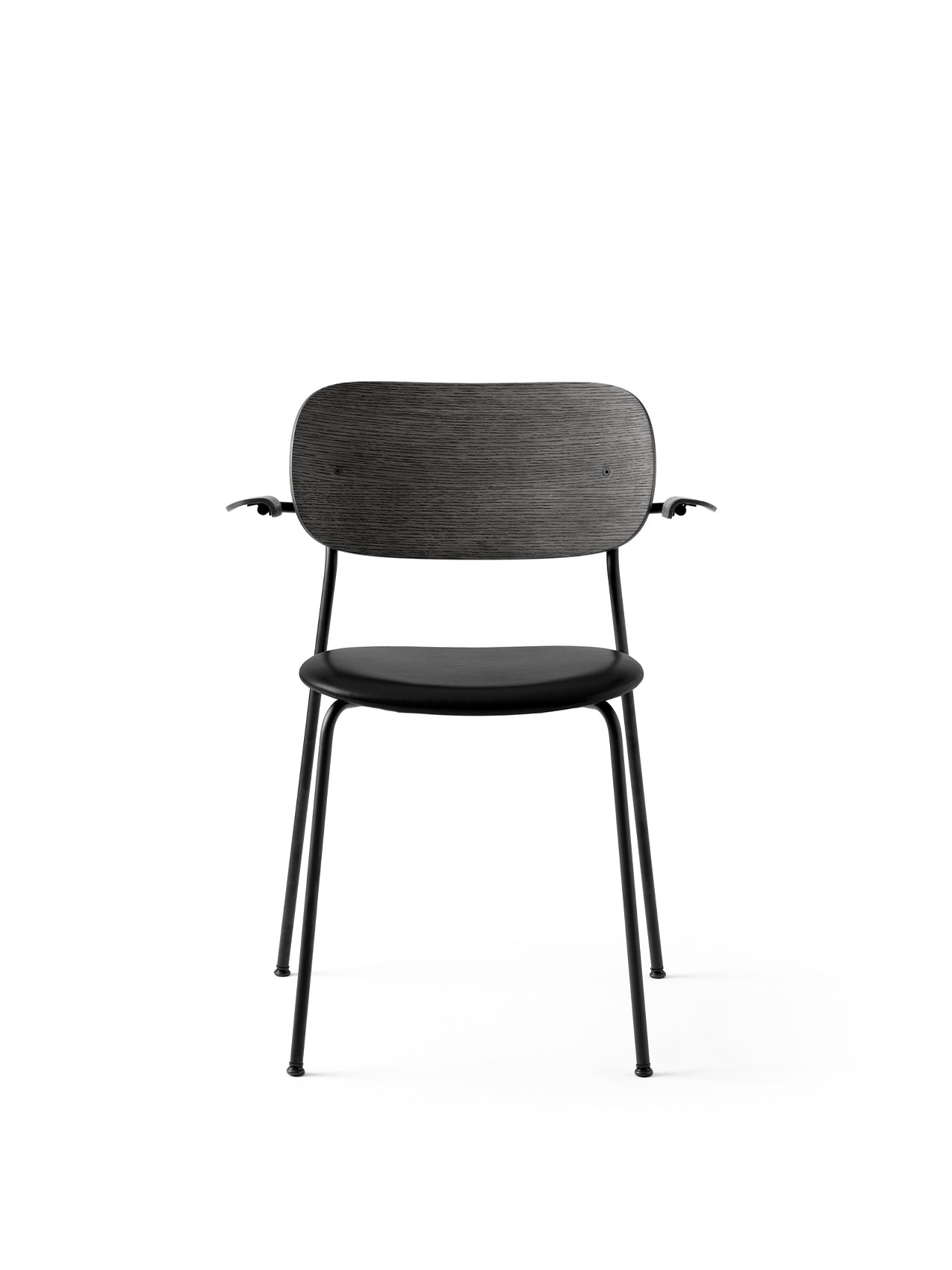 Co Dining Chair, Upholstered Seat With Armrest, Black Frame by Audo Copenhagen