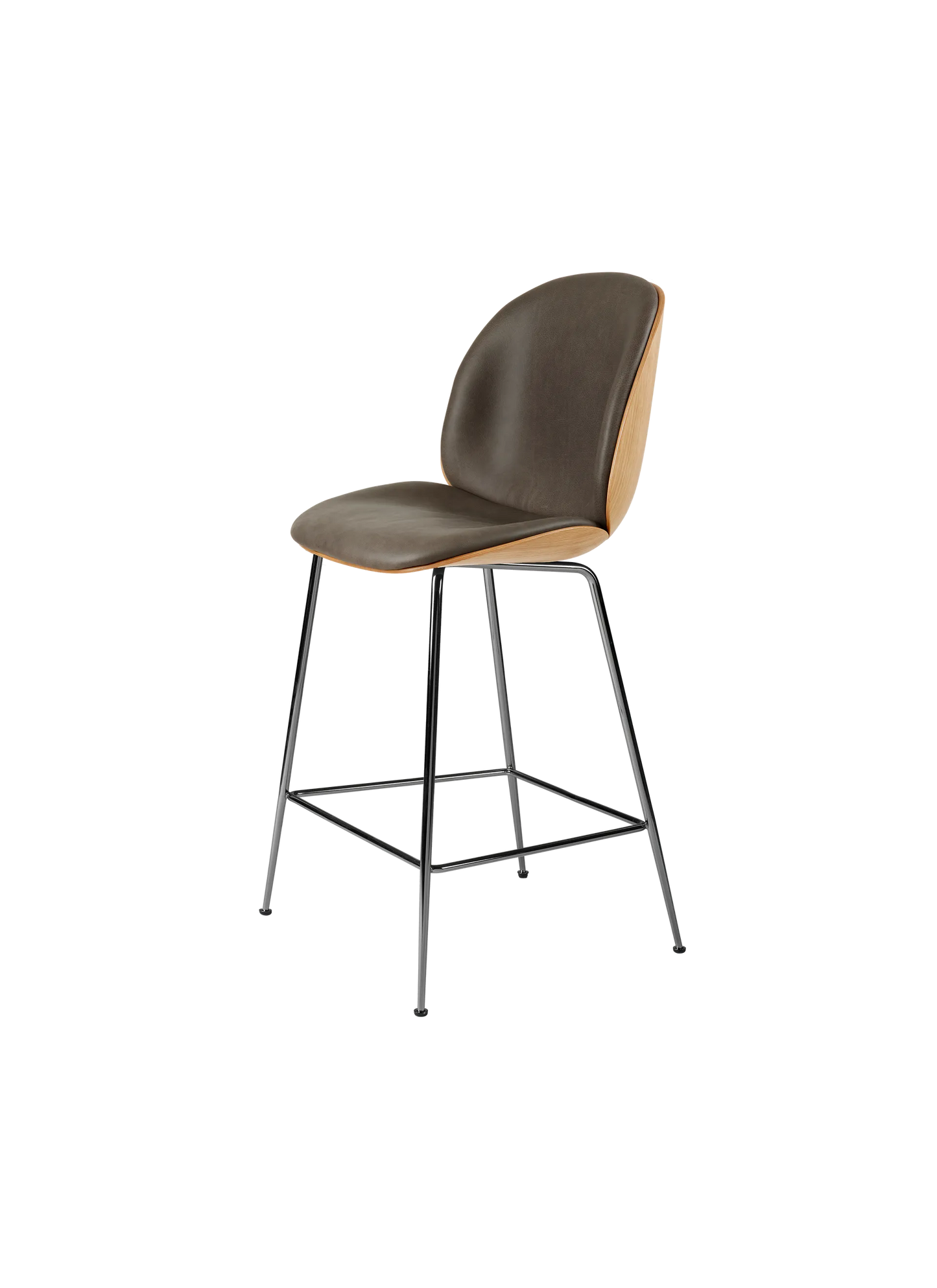 BEETLE COUNTER CHAIR - 3D Veneer - Front Upholstered by Gubi