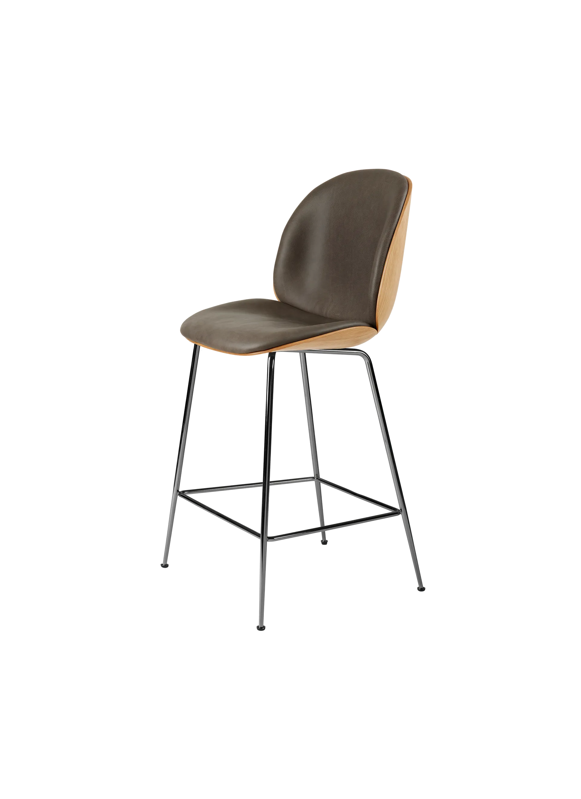 BEETLE COUNTER CHAIR - 3D Veneer - Front Upholstered by Gubi