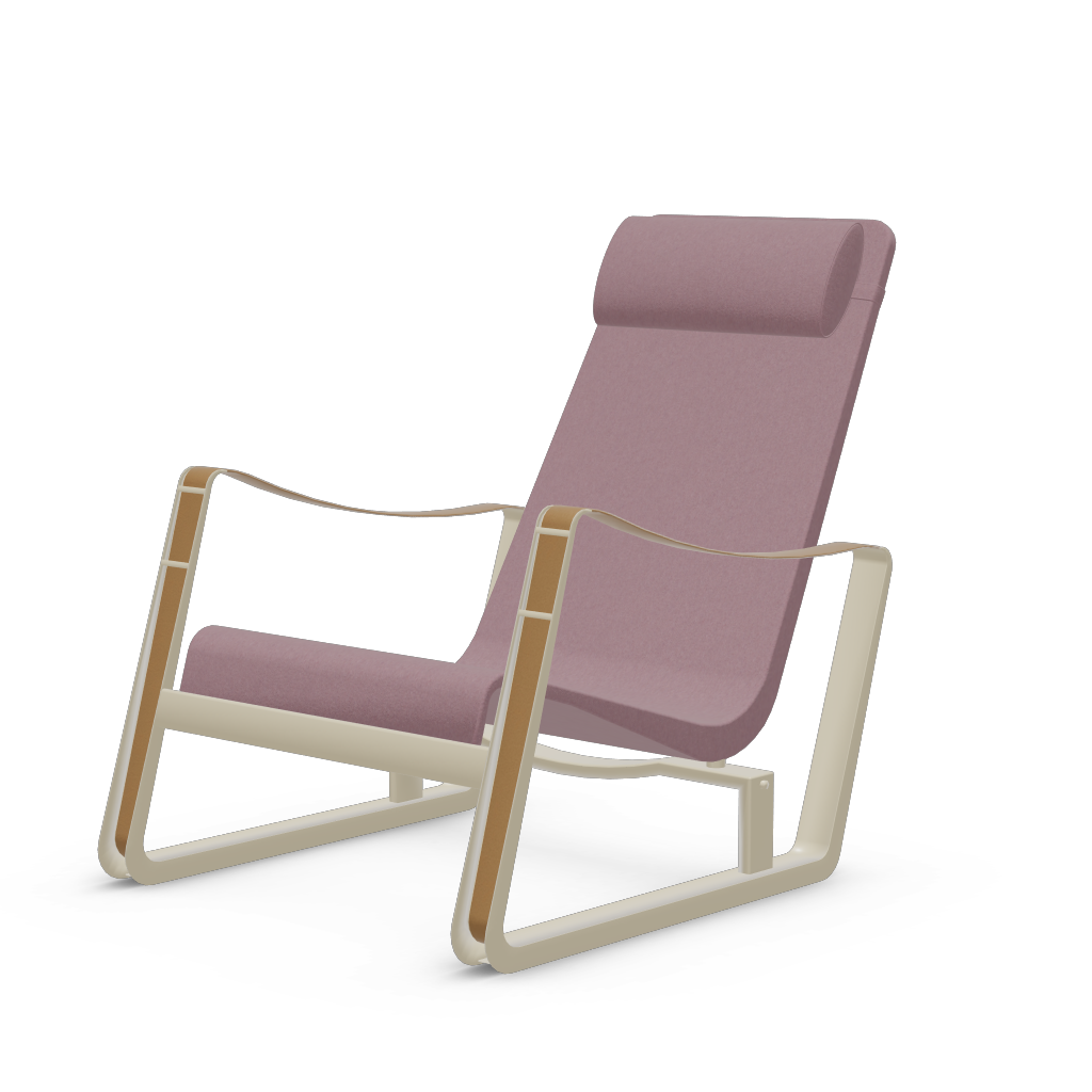 Cite Lounge Chair (Prouve Blanc Colombe (Ecru) powder-coated (smooth)) by Vitra