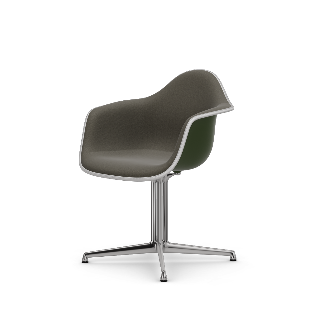 Eames Plastic Armchair DAL (with full upholstery) (Colour of seat shell - forest) (Request Info)