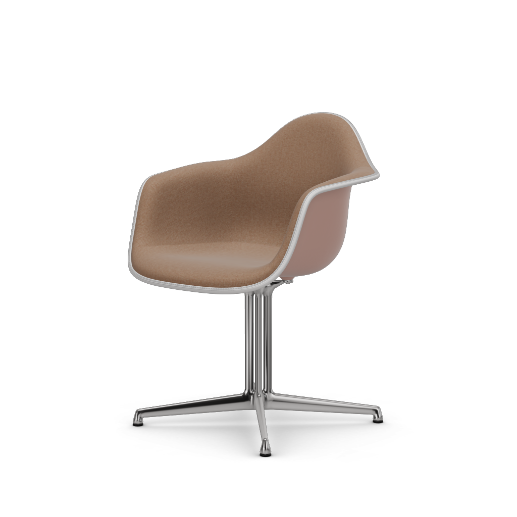 Eames Plastic Armchair DAL (with full upholstery) (Colour of seat shell - pale rose) (Request Info)