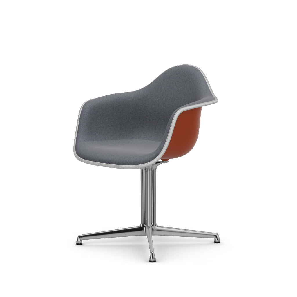 Eames Plastic Armchair DAL (with full upholstery) (Colour of seat shell - rusty orange) (Request Info)