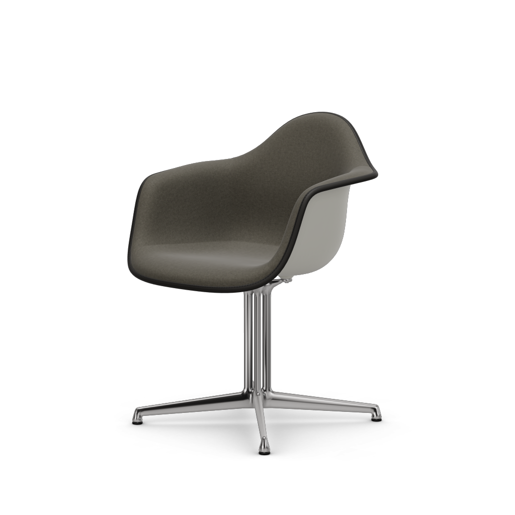 Eames Plastic Armchair DAL (with full upholstery) (Colour of seat shell - white) (Request Info)