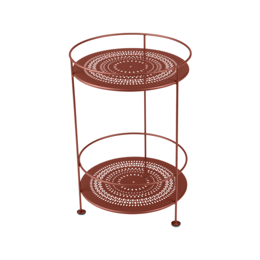 Guinguette Side Table With Perforated Double Top by Fermob #RED OCHRE