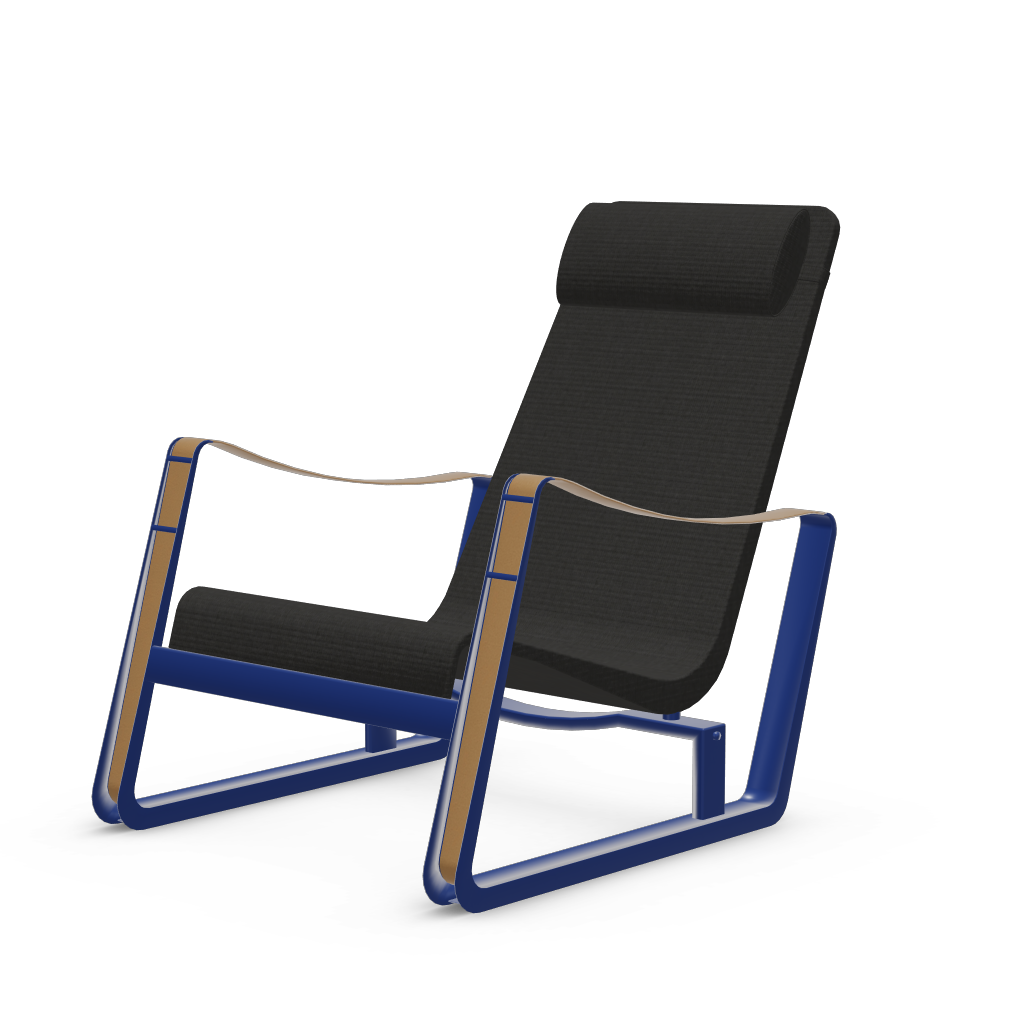 Cite Lounge Chair (Prouve Bleu Marcoule powder-coated (smooth)) by Vitra