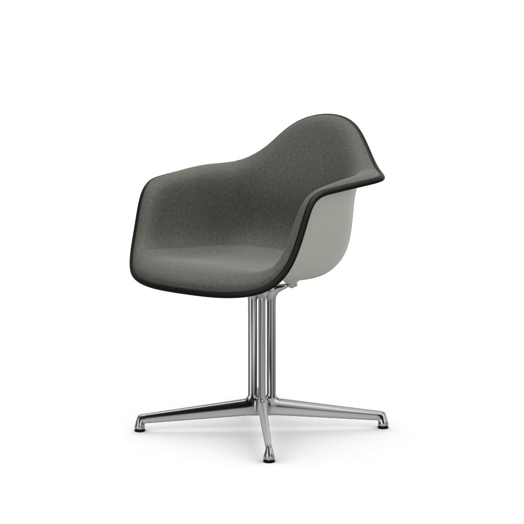 Eames Plastic Armchair DAL (with full upholstery) (Colour of seat shell - white) (Request Info)