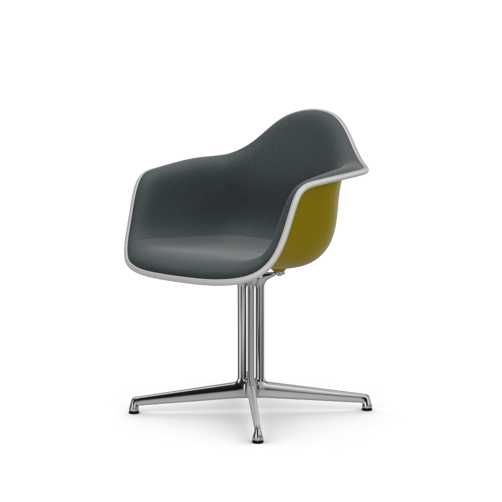 Eames Plastic Armchair DAL (with full upholstery) (Colour of seat shell - mustard) (Request Info)