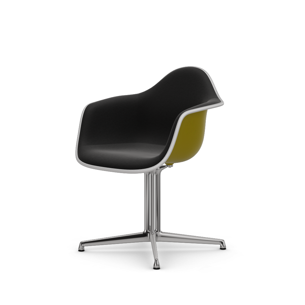 Eames Plastic Armchair DAL (with full upholstery) (Colour of seat shell - mustard) (Request Info)