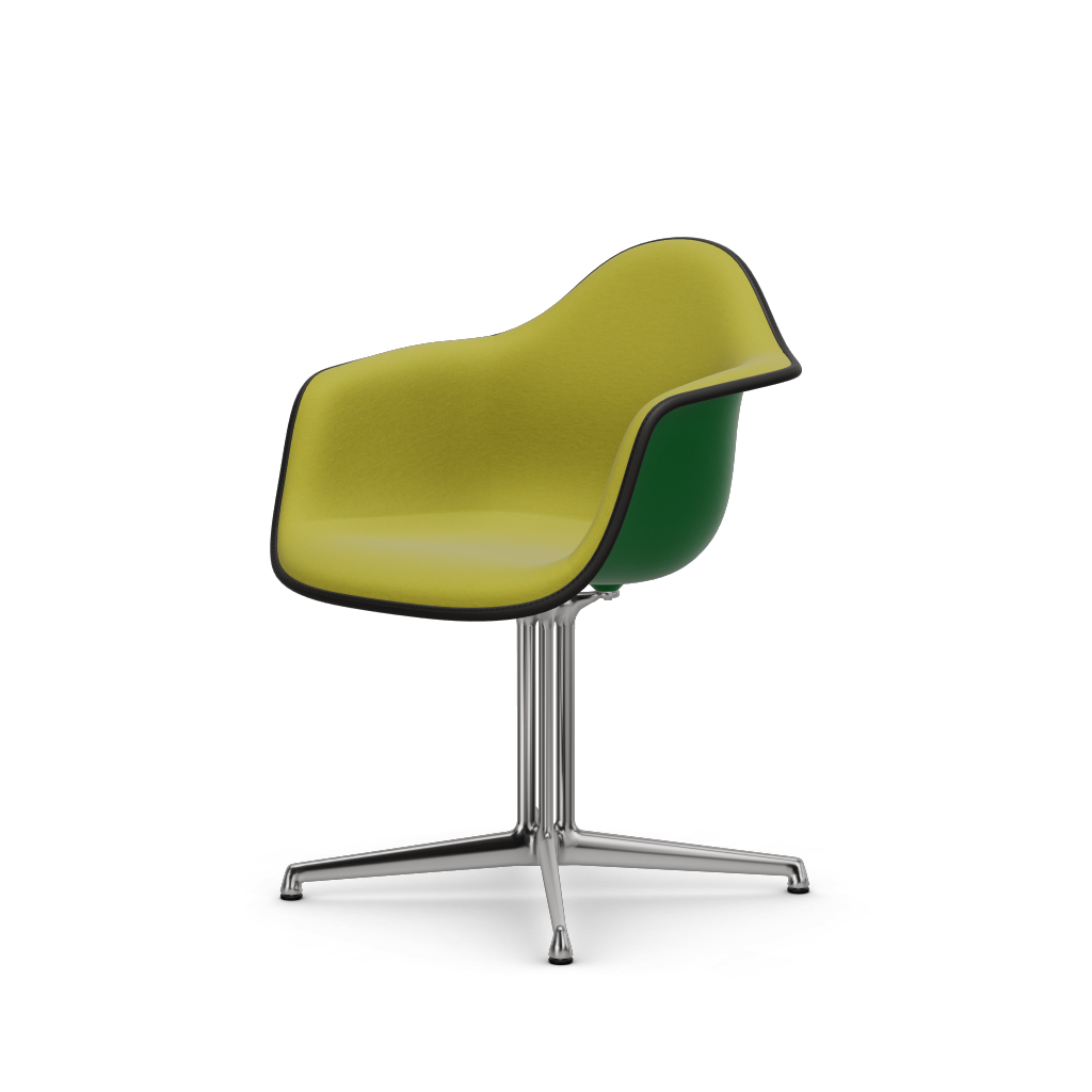 Eames Plastic Armchair DAL (with full upholstery) (Colour of seat shell - green) (Request Info)