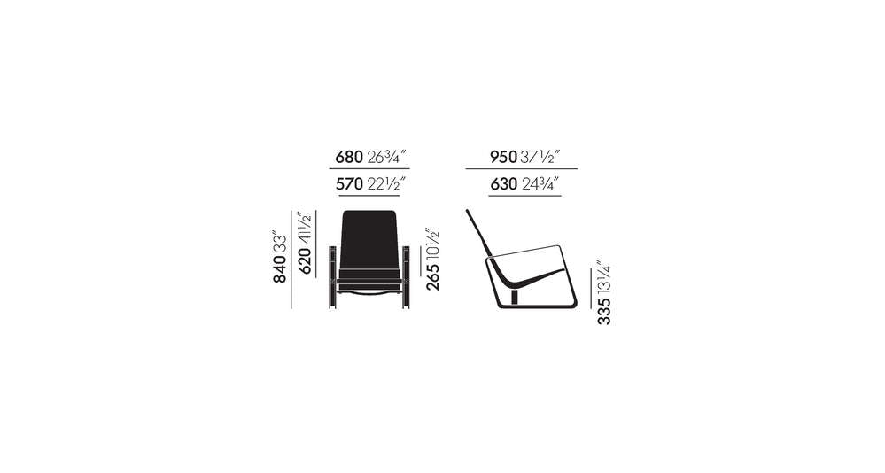 Cite Lounge Chair (deep black powder-coated (smooth)) by Vitra