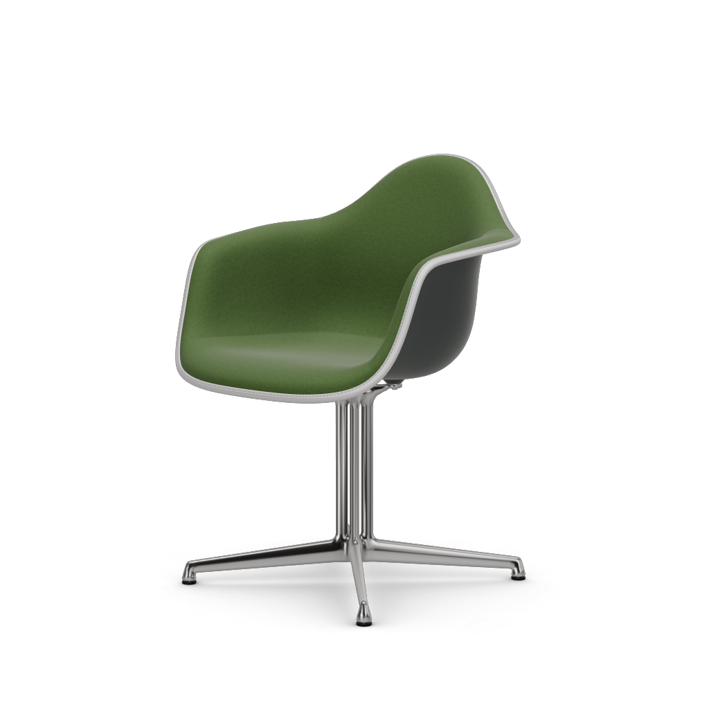 Eames Plastic Armchair DAL (with full upholstery) (Colour of seat shell - granite grey) (Request Info)