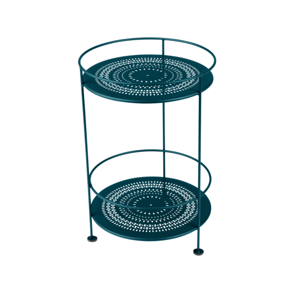 Guinguette Side Table With Perforated Double Top by Fermob #ACAPULCO BLUE