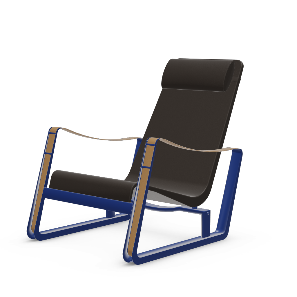 Cite Lounge Chair (Prouve Bleu Marcoule powder-coated (smooth)) by Vitra