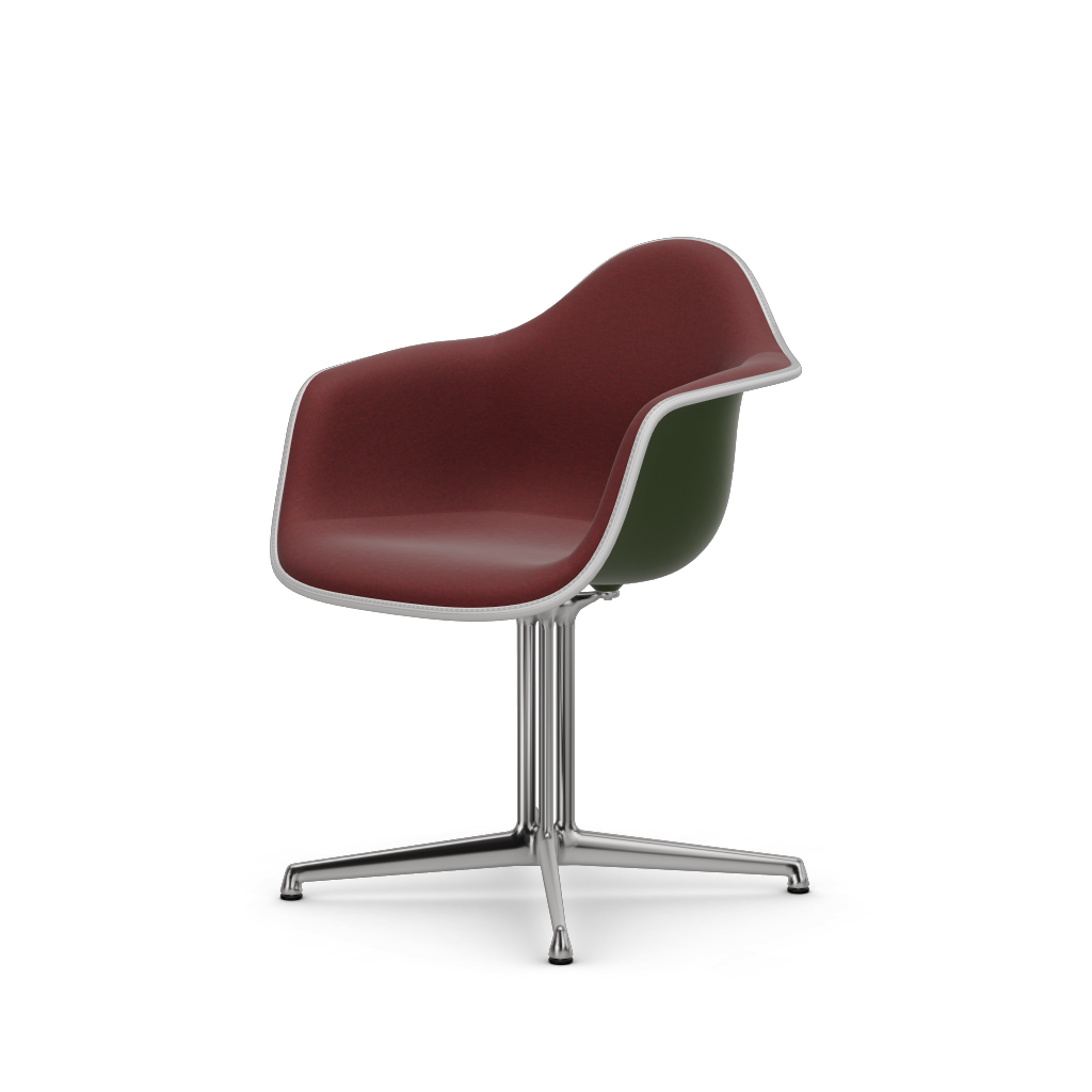 Eames Plastic Armchair DAL (with full upholstery) (Colour of seat shell - forest) (Request Info)