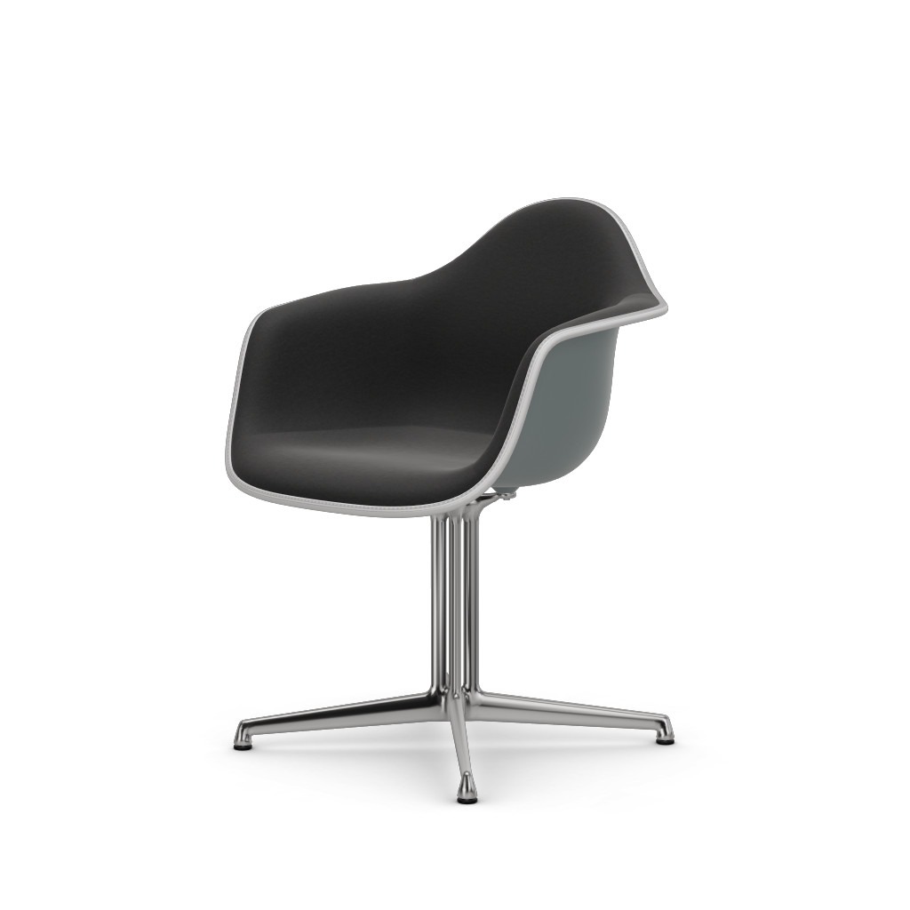 Eames Plastic Armchair DAL (with full upholstery) (Colour of seat shell - light grey) (Request Info)