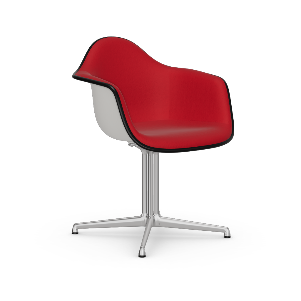 Eames Plastic Armchair DAL (with full upholstery) (Colour of seat shell - white) (Request Info)