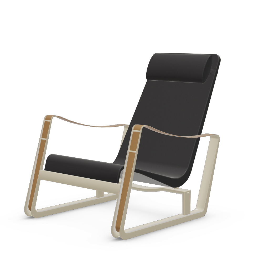 Cite Lounge Chair (Prouve Blanc Colombe (Ecru) powder-coated (smooth)) by Vitra