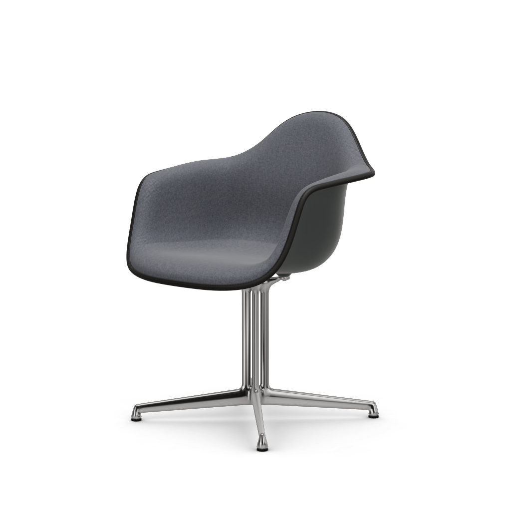 Eames Plastic Armchair DAL (with full upholstery) (Colour of seat shell - granite grey) (Request Info)