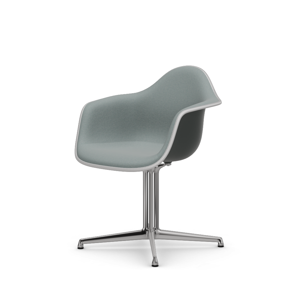 Eames Plastic Armchair DAL (with full upholstery) (Colour of seat shell - granite grey) (Request Info)