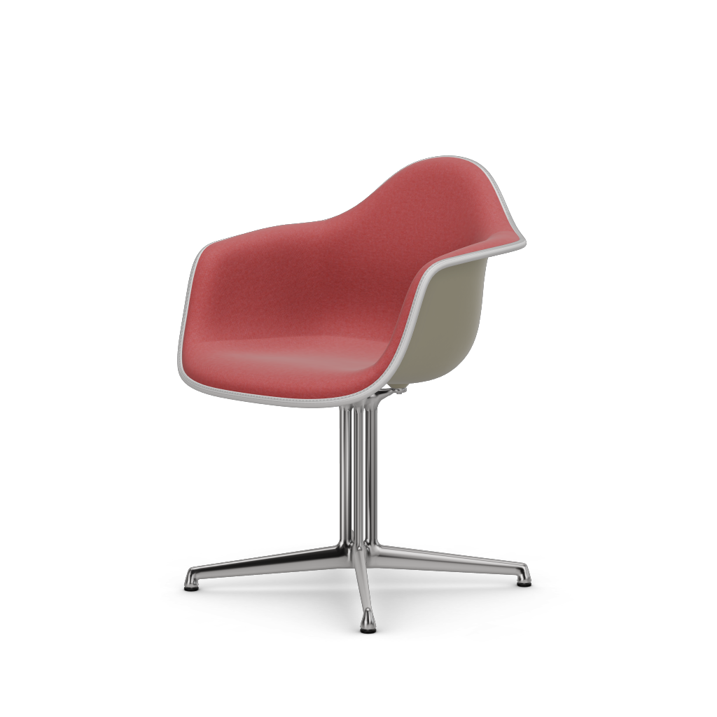 Eames Plastic Armchair DAL (with full upholstery) (Colour of seat shell - pebble) (Request Info)