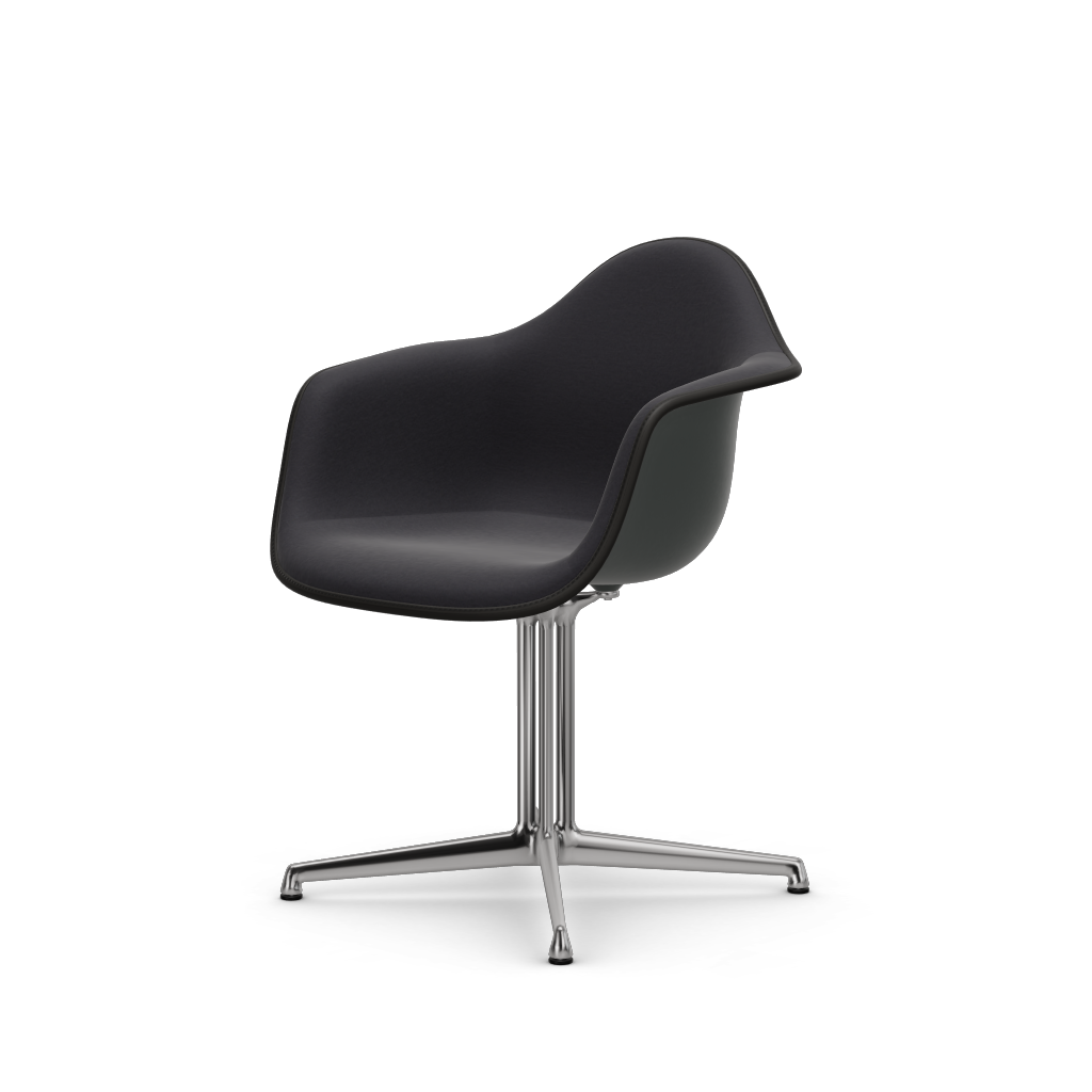 Eames Plastic Armchair DAL (with full upholstery) (Colour of seat shell - granite grey) (Request Info)