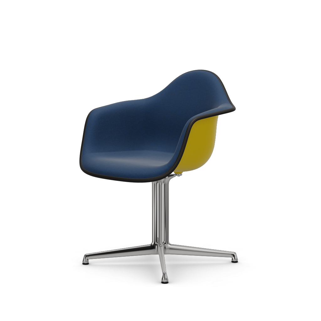 Eames Plastic Armchair DAL (with full upholstery) (Colour of seat shell - sunlight) (Request Info)