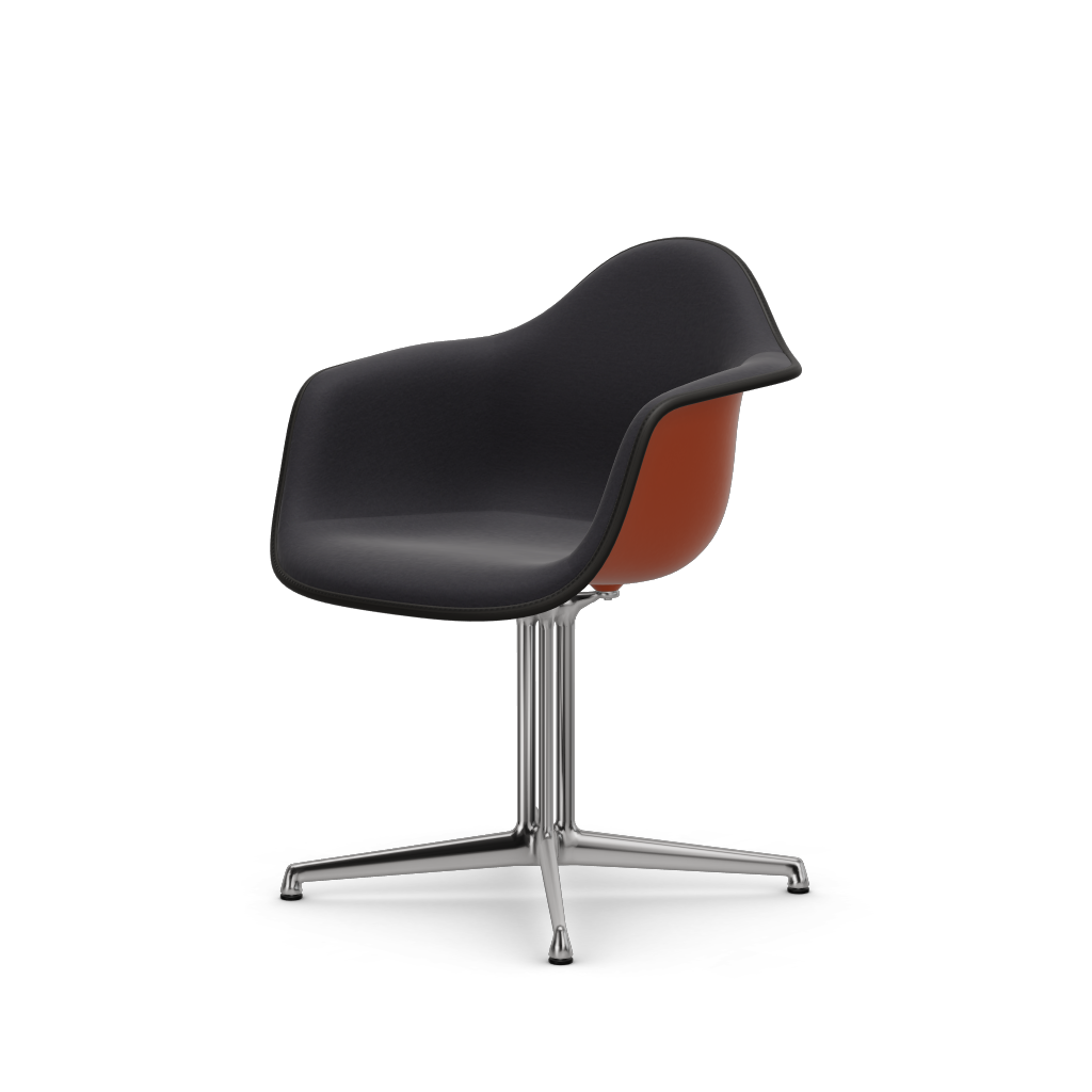 Eames Plastic Armchair DAL (with full upholstery) (Colour of seat shell - rusty orange) (Request Info)