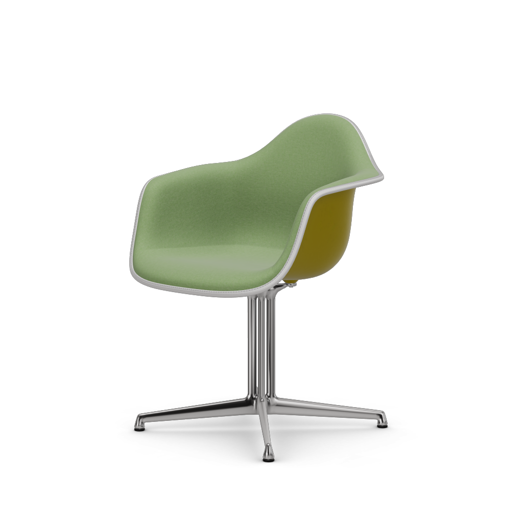 Eames Plastic Armchair DAL (with full upholstery) (Colour of seat shell - mustard) (Request Info)