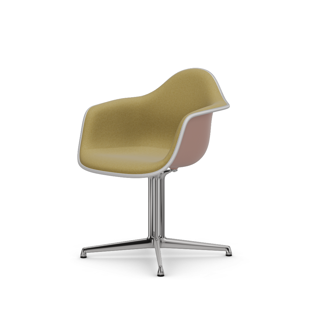 Eames Plastic Armchair DAL (with full upholstery) (Colour of seat shell - pale rose) (Request Info)