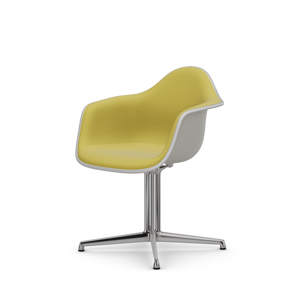 Eames Plastic Armchair DAL (with full upholstery) (Colour of seat shell - white) (Request Info)