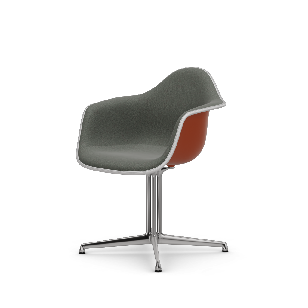 Eames Plastic Armchair DAL (with full upholstery) (Colour of seat shell - rusty orange) (Request Info)