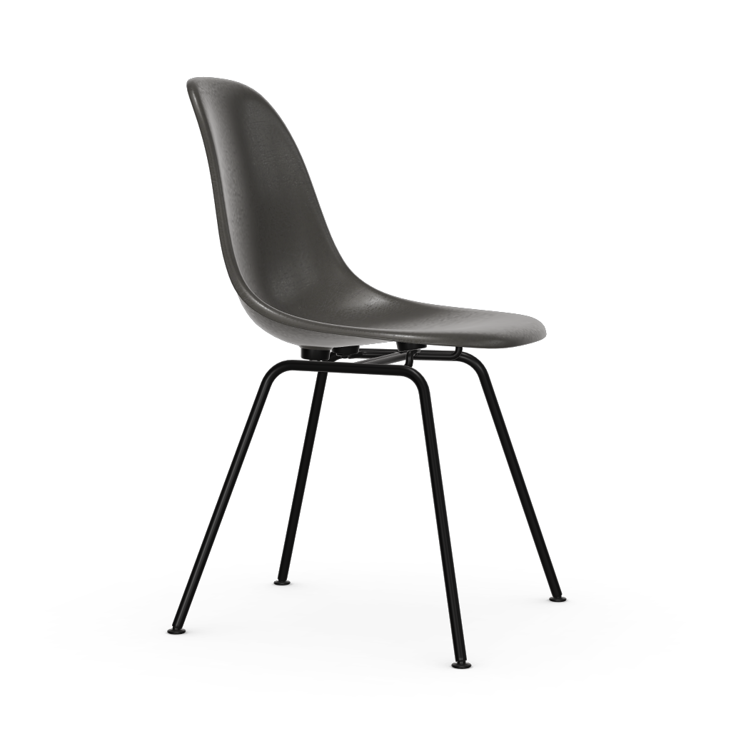 Eames Fiberglass Side Chair Dsx (Without Upholstery) by Vitra #powder-coated basic dark / Eames elephant hide grey