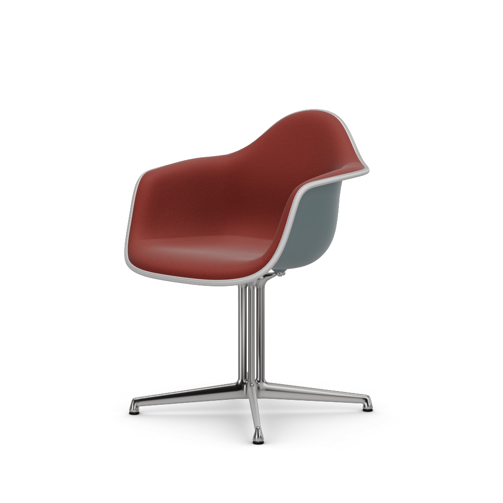 Eames Plastic Armchair DAL (with full upholstery) (Colour of seat shell - ice grey) (Request Info)