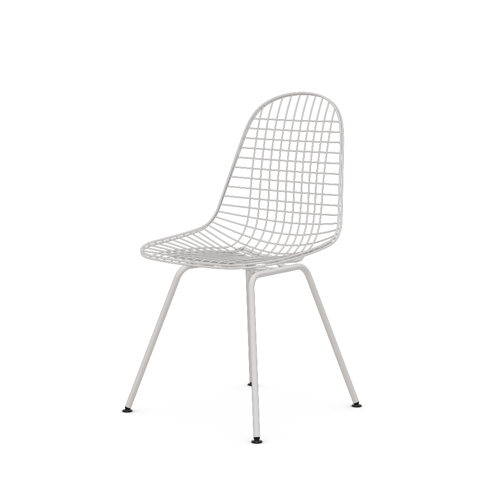 Wire Chair DKX (without upholstery) by Vitra #coated (new height) white (smooth)