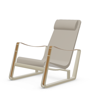 Cite Lounge Chair (Prouve Blanc Colombe (Ecru) powder-coated (smooth)) by Vitra