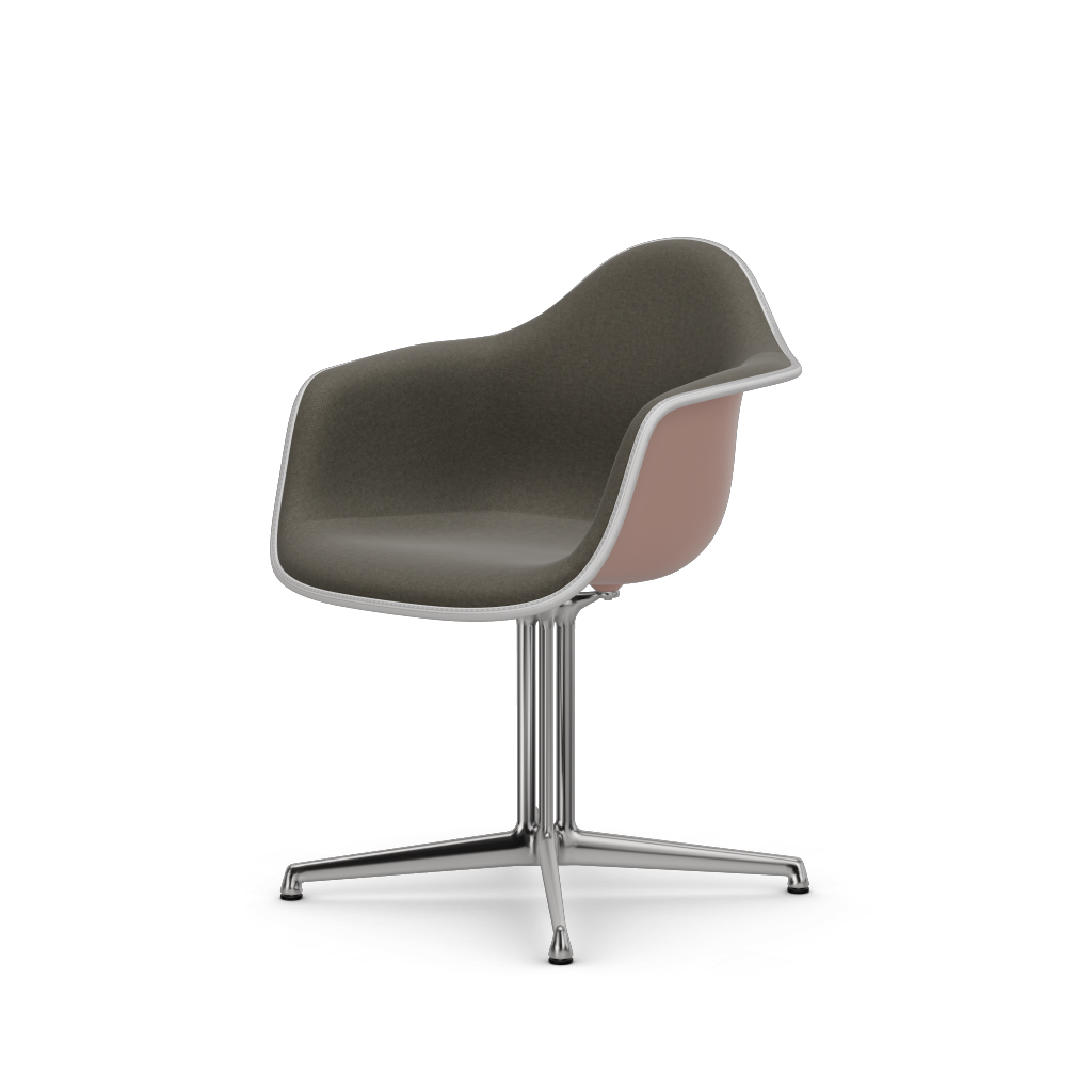 Eames Plastic Armchair DAL (with full upholstery) (Colour of seat shell - pale rose) (Request Info)