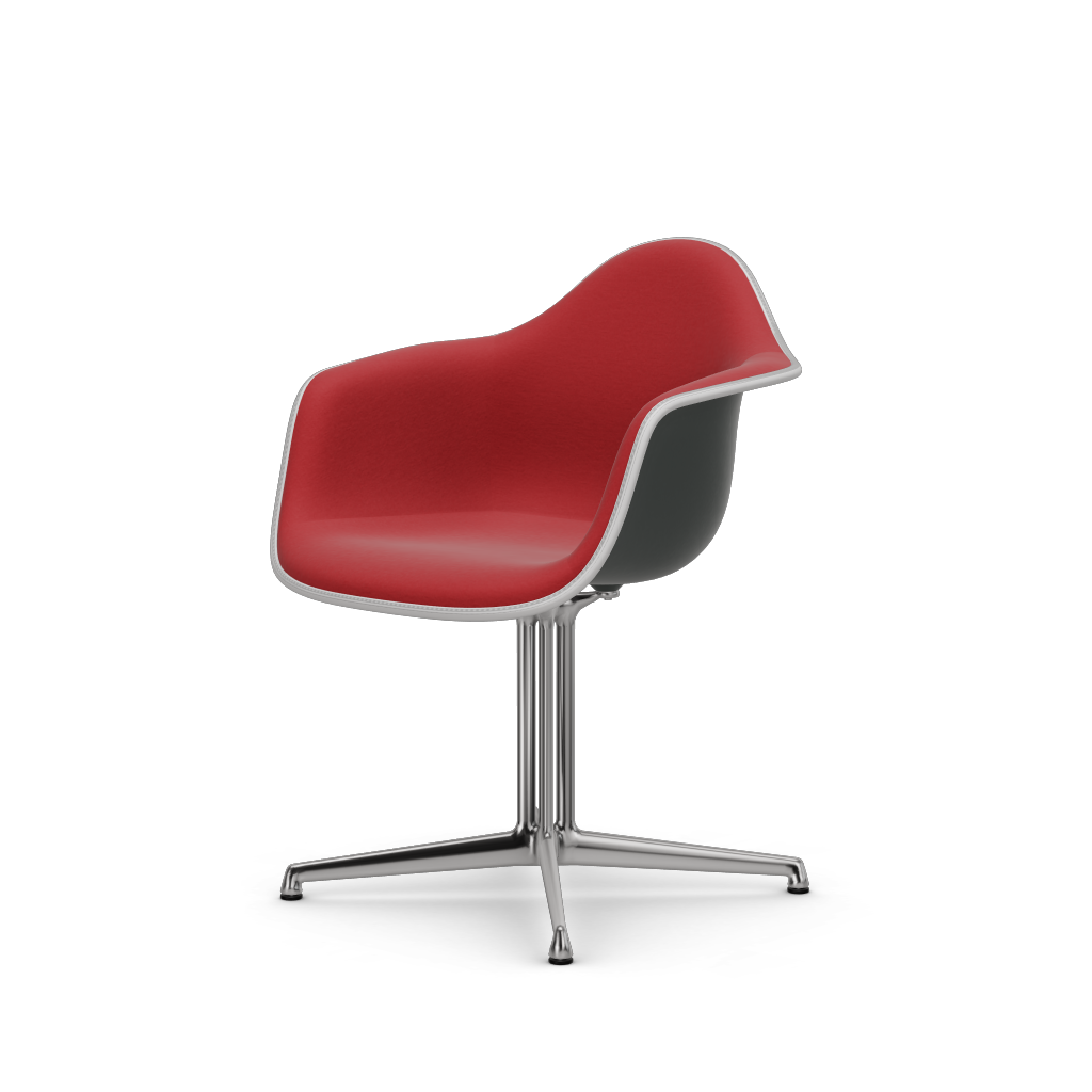 Eames Plastic Armchair DAL (with full upholstery) (Colour of seat shell - granite grey) (Request Info)