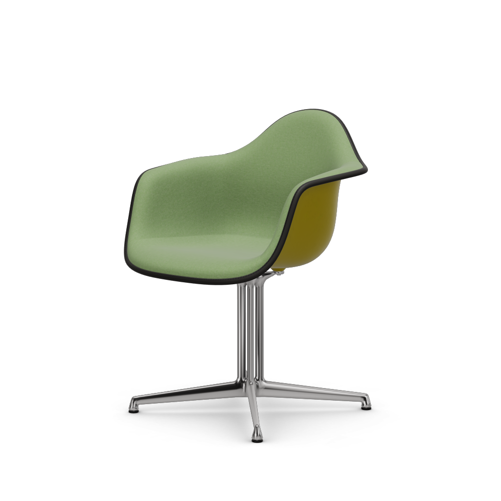 Eames Plastic Armchair DAL (with full upholstery) (Colour of seat shell - mustard) (Request Info)