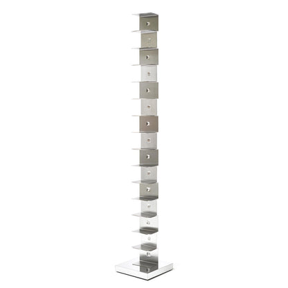 ORIGINAL PTOLOMEO - h 215 - Open Freestanding Stainless Steel Bookcase by Opinion Ciatti #h 215/stainless steel/stainless steel base