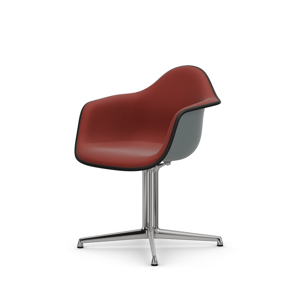 Eames Plastic Armchair DAL (with full upholstery) (Colour of seat shell - light grey) (Request Info)