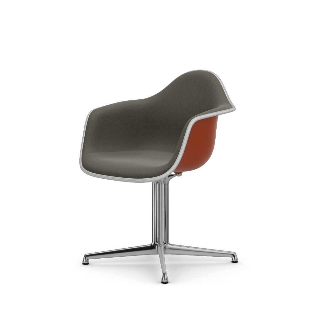 Eames Plastic Armchair DAL (with full upholstery) (Colour of seat shell - rusty orange) (Request Info)