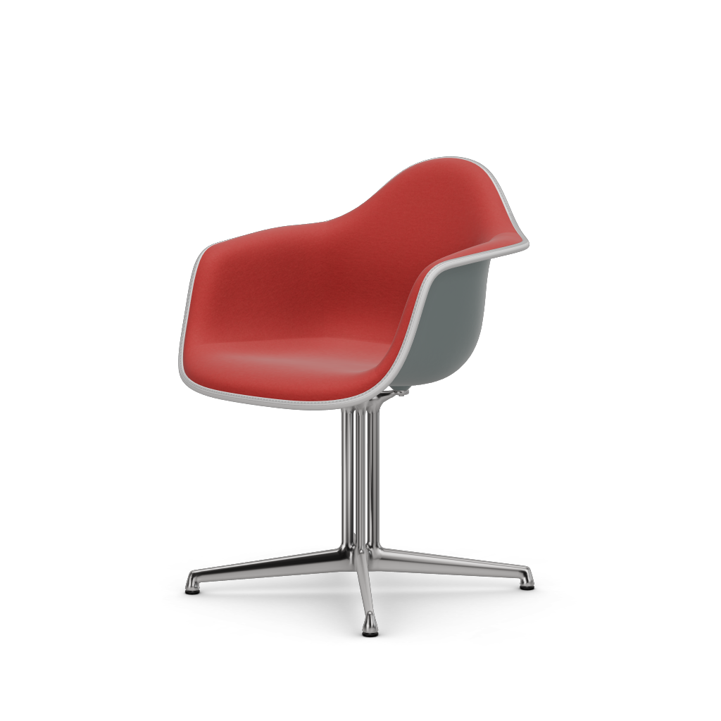 Eames Plastic Armchair DAL (with full upholstery) (Colour of seat shell - light grey) (Request Info)