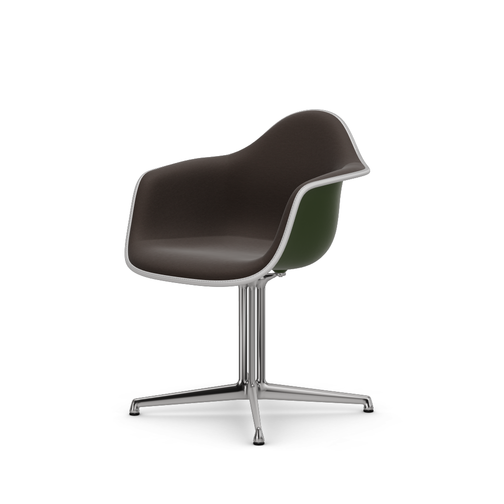 Eames Plastic Armchair DAL (with full upholstery) (Colour of seat shell - forest) (Request Info)