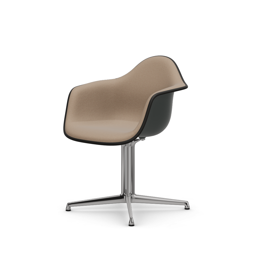 Eames Plastic Armchair DAL (with full upholstery) (Colour of seat shell - granite grey) (Request Info)