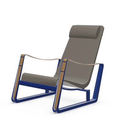 Cite Lounge Chair (Prouve Bleu Marcoule powder-coated (smooth)) by Vitra